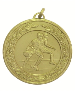 Gold Laurel Economy Basketball Medal (size: 50mm) - 407550EG