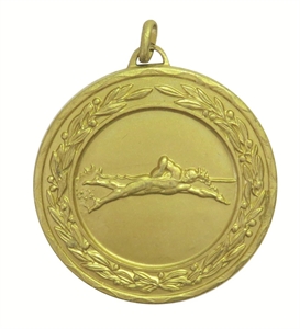 Gold Laurel Economy Male Swimming Medal (size: 50mm) - 423050EG