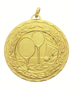 Gold Laurel Economy Badminton Medal (size: 50mm) - 418150EG