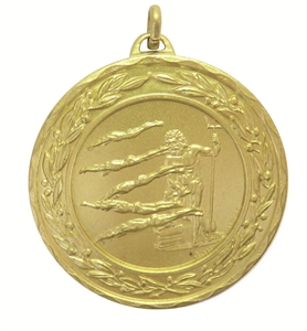 Gold Laurel Economy Poseidon Swimming Medal (size: 50mm) - 423150EG