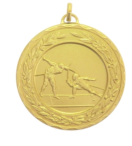 Gold Laurel Economy Fencing Medal (size: 50mm) - 431050EG