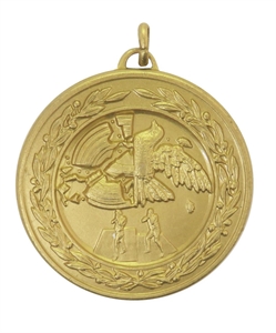 Gold Laurel Economy Clay Pigeon Medal (size: 50mm) - 419050EG