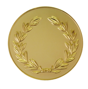 Gold Frosted Laurel Medal Large (size: 60mm) - LAUF60G