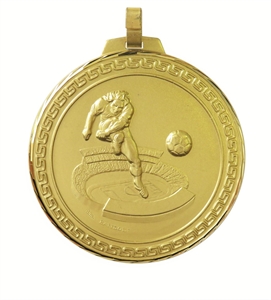 Gold Faceted Football Stadium Medal (size: 70mm) - 17770FG