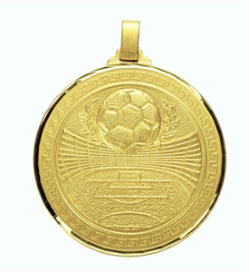 Gold Faceted Aztec Football Medal Large (size: 60mm and 70mm) - 18160FG/ 18170FG