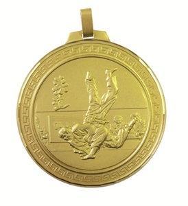 Gold Faceted Judo Medal Large (size: 70mm) - 12470FG