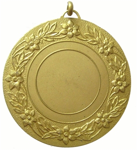 Gold Quality Floral Medal (size: 50mm) - 580950EG