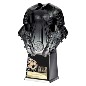 Invincible Football Shirt Player of the Month Award Black & Gunmetal - PX25384D 220mm