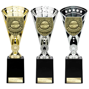 Cobra Football Player of the Match Star Cup Gold, Silver & Black - TG25113/ TS25113/ TR25113 in 3 colours