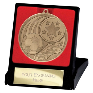 Gold Iconic Football Medal & Case - MB25671G