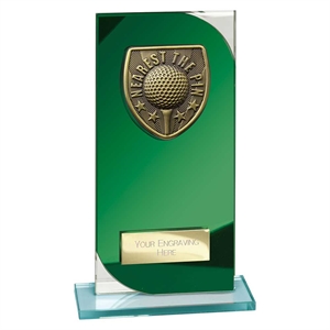 Seismic Cobra Nearest the Pin Golf Crystal Award - Green and Silver - CR25634