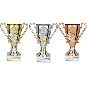 Attrition Plastic Trophy Cup Gold, Silver Bronze - TR25316/ TR25317/ TR25318