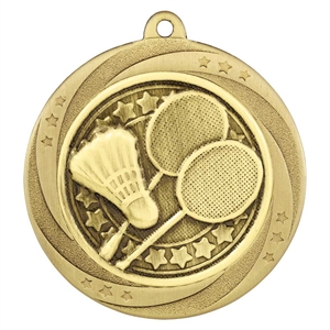 Gold Superstar Badminton Medal (60mm) - MM25036G