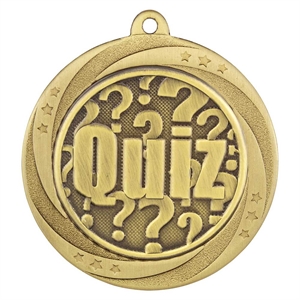 Gold Superstar Quiz Medal (60mm) - MM25074G