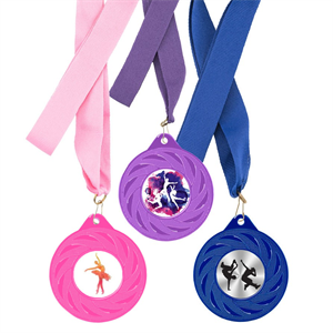 Dance Impact Budget Radial Colour Medal with Ribbon & Logo Insert Minimum 100-M9312DANCE/MOQ100