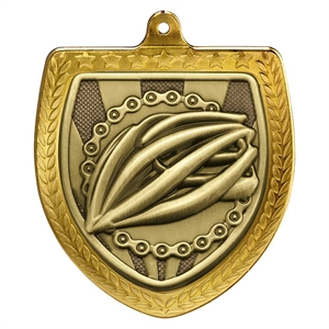 Gold Cobra Cycling Shield Medal (75mm) - MM25139G